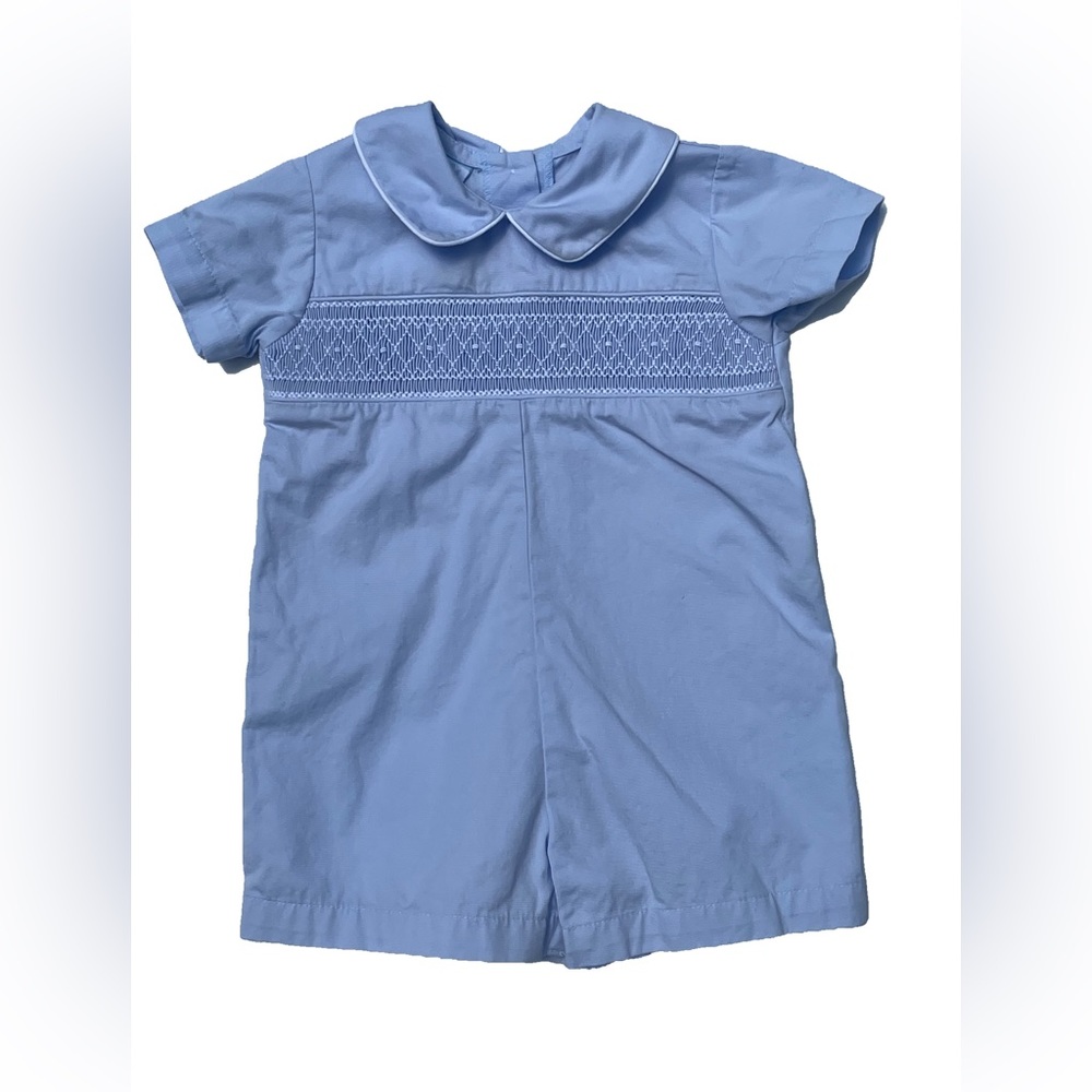Petite Bébé, Size 3 months, Smocked Romper in baby blue